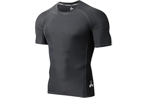 LAFROI Men's Short Sleeve UPF 50+ Baselayer Skins Compression Rash Guard
