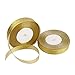 Feyarl Glitter Gold Ribbon 5/8-inch Wide Sparkly Fabric Ribbon Gift Crafters Sewing Ribbon Wedding Party Brithday Wrap Card Making Ribbon Hair Bows Floral Projects Ribbon (Gold)