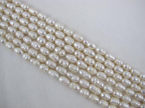 BRCbeads Freshwater Pearl Rice Shape 5-6mm 14 Inch Per Strand