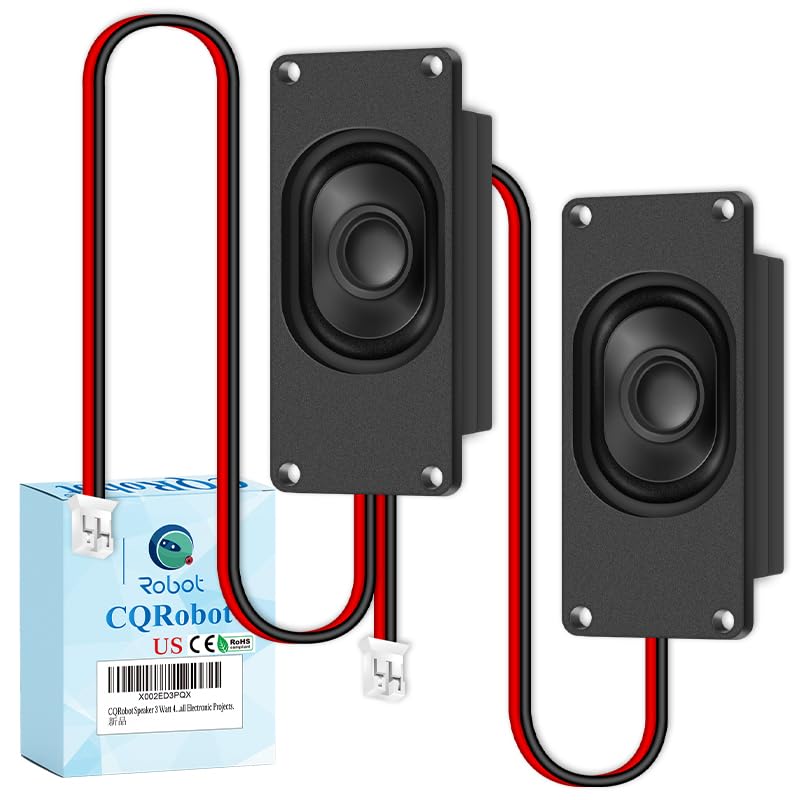 CQRobot Speaker 3 Watt 4 Ohm Compatible With Arduino Motherboard, JST-PH2.0 Interface. It is Ideal for a Variety of Small Electronic Projects.