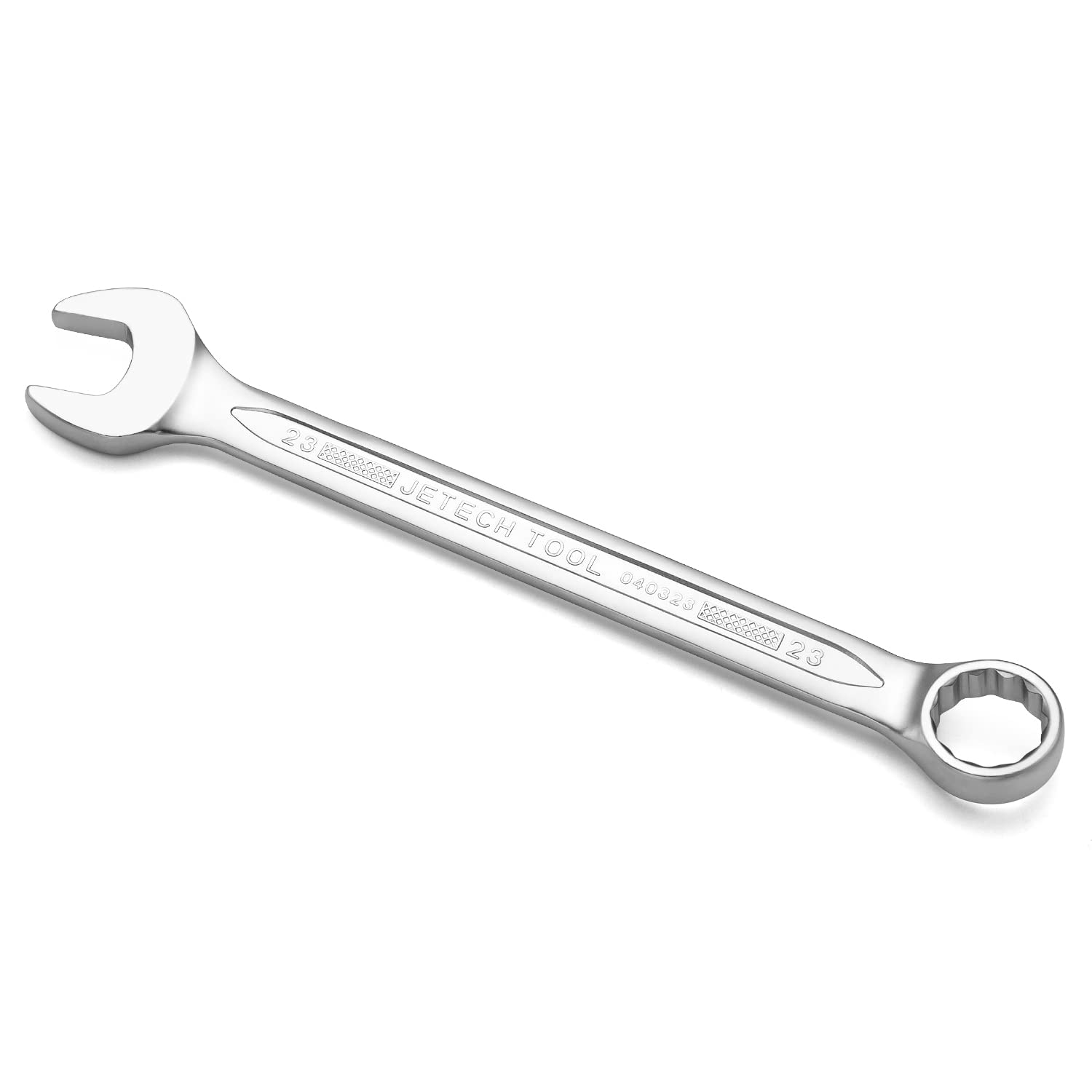 Jetech 23mm Combination Spanner - Durable Cr-V Steel High Strength 12 Point Double Head Wrench in Sand Blasted Finish