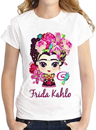 Neonr Women Frida Kahlo Summer T-Shirts Short-Sleeved Casual Cute Graphic T-Shirt Tee
