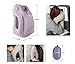 Inflatable Travel Pillow with Ergonomic Head Neck Shoulder Support – Comes with Eye Mask Ear Plugs Carry Bag Portable for long haul flights on airplanes buses cars trains Comfortable Pain Free Sleep