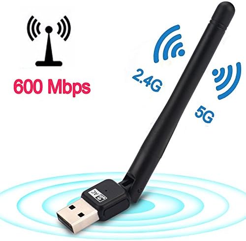 AC600 USB Wireless 3.0 Wifi Adapter Dual Band (5.8GHz/2.4GHz) With 3dBi External Antenna For Windows XP / Vista / 7 / 8 / 8.1/10 (32/64bits) MAC OS X (10.7.X-10.10.X)