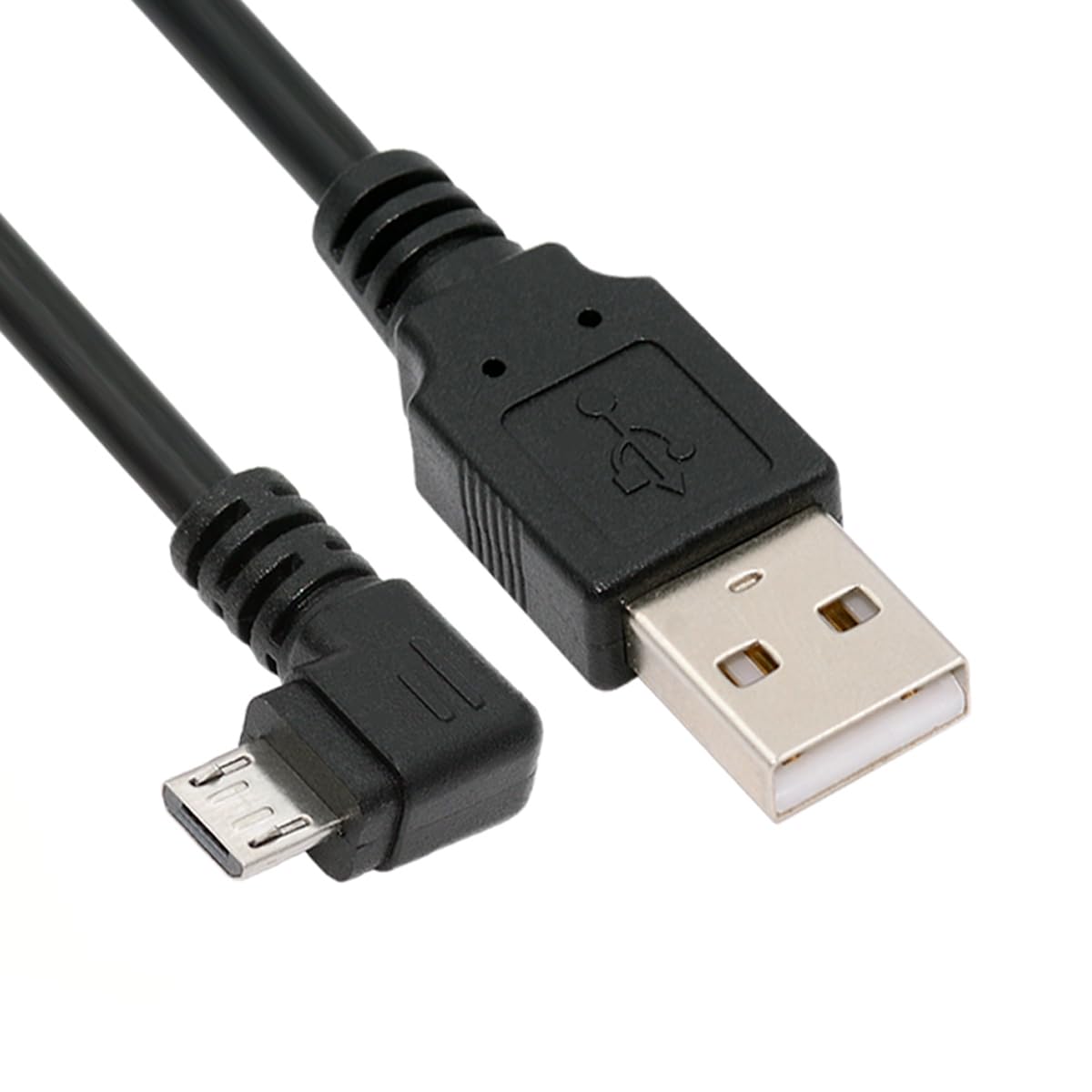 Cablecc Right angled 90 degree Micro USB 5pin Male to USB Data Charge Cable 5ft 1.5m for Cell phone & Tablet