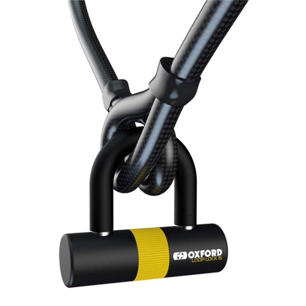 Oxford Motorcycle Security Loop Lock15 Cable Lock + Mini Shackle 15mm x 2.0m LK221