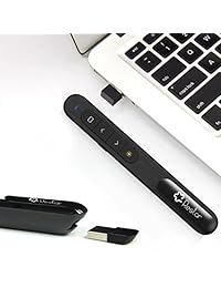 Restar RF Puntero láser de 2.4 GHz con USB, control remoto para presentaciones de PowerPoint (PPT), Negro