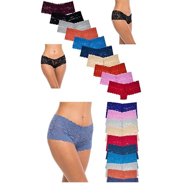 Buy ToBeInStyle Tagless Elastic Seamless Nylon Floral Boyshort Panties Base Layer, 6-pack