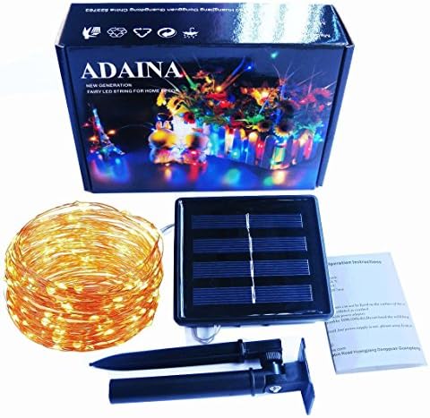 ADAINA Solar String Fairy Lights,20M 66Ft/200 LEDs Starry Firefly Rope Twinkling Lights,1800mAh,Outdoor Waterproof Garden Patio Decoration for Christmas,Wedding,Indoor Home Party(Warm White)