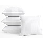 Oubonun 20 x 20 Throw Pillow Inserts, Firm and Fluffy Decorative Square Pillows for Couch Bed Sofa with Soft Cotton Cover White Cushion with Down Alternative Pack of 4