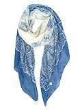 GERINLY Women's Scarves: Fashion Color Paisley Print Oblong Wrap Scarf (Blue)