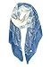 GERINLY Women's Scarves: Fashion Color Paisley Print Oblong Wrap Scarf (Blue)