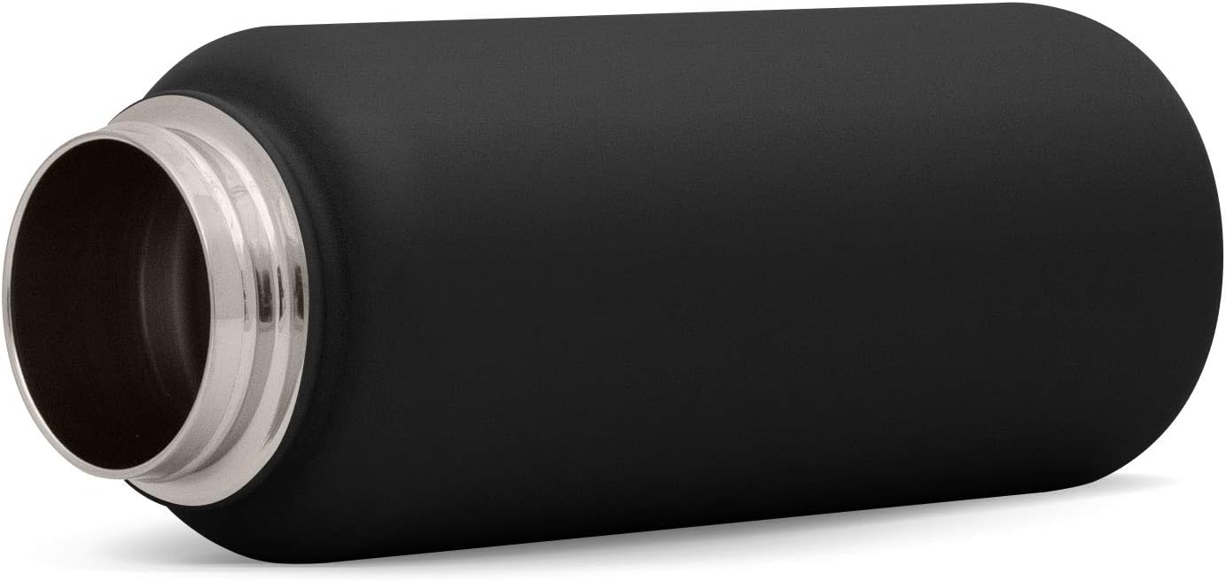 Simple Modern Insulated Water Bottle with Straw Lid 1 Liter Reusable Wide Mouth Stainless Steel Flask Thermos, 32oz (945ml), Midnight Black: Kitchen & Dining