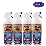 Impact Select Air Duster Compressed Canned Air Keyboard Computer Cleaner Dust Off 10oz Can with Straw (4 Pack)