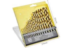 Allpdesky 19PC Titanium HSS Drill Bit Set with Storage Case from 1mm to 10mm