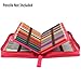 Soucolor 150 Slots Canvas Pencil Case, Zippered Super Large Capacity Pen Bag, Multi-layer Stationary Pouch Case, Cosmetic Makeup Bag for Colored/Watercolor Pencils, Gel Pens, Small Marker(Rose Red)
