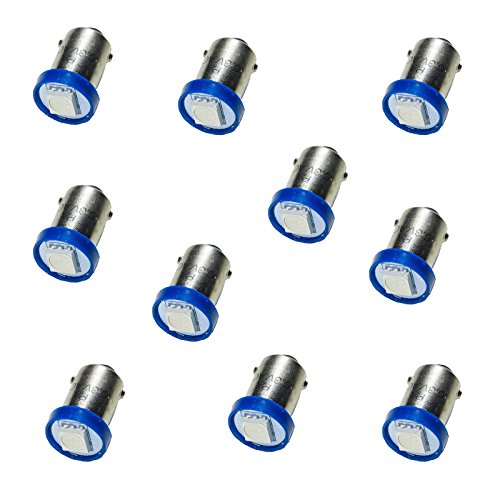 PA 10PCS #1893#44#47#756#1847 BA9S 1SMD LED Wedge Pinball Machine Light Bulb Blue-6.3V