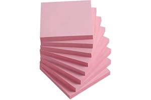 VANPAD Sticky Notes 3x3 Inches,Light Pink Self-Stick Pads, Easy to Post for Home, Office, Notebook, 8 Pads/Pack