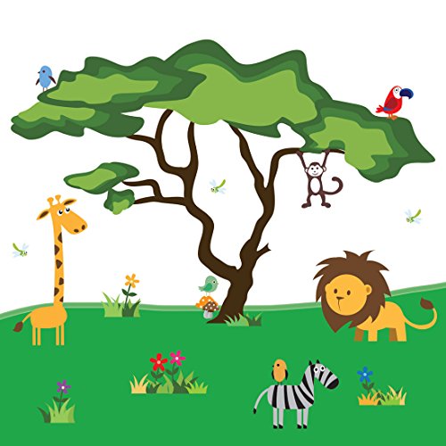 Timber Artbox Cute Animals in The Jungle Wall Decals Giant Bright