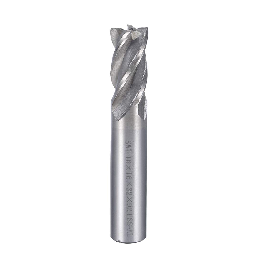 Sourcingmap 16mm Shank 16mm x 32mm Straight Flat Nose End Mill Cutter CNC Router Bits 4 Flute