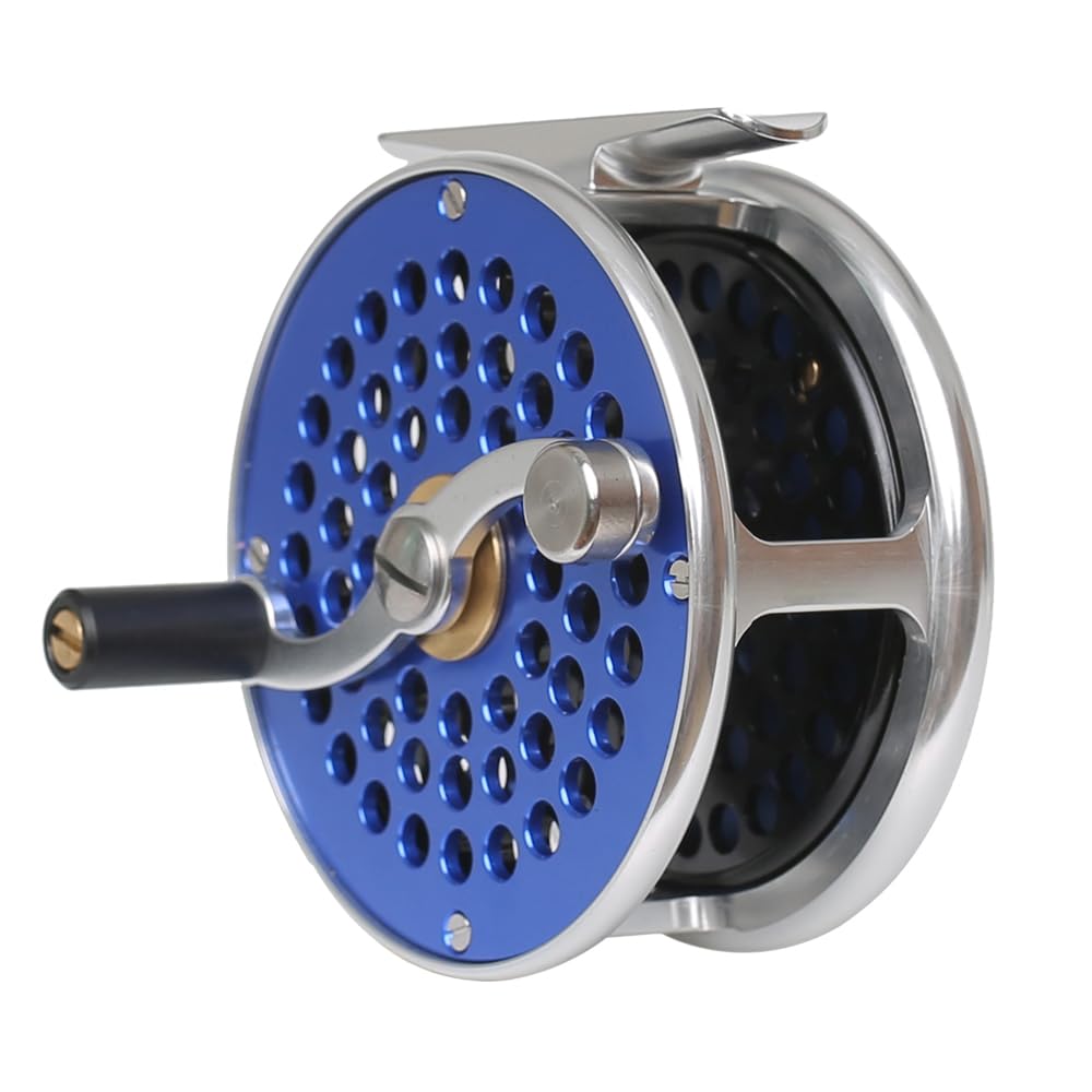 Vintage Classic Fly Fishing Reel,Right/Left Handle Position, Fly Reel (Blue, 7/9 wt)