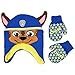 Nickelodeon Toddler Boys Paw Patrol Chase Acrylic Hosiery Knit Contoured Short Winter Hat with Knit Ears and Matching Mitten Set, Blue, One Size