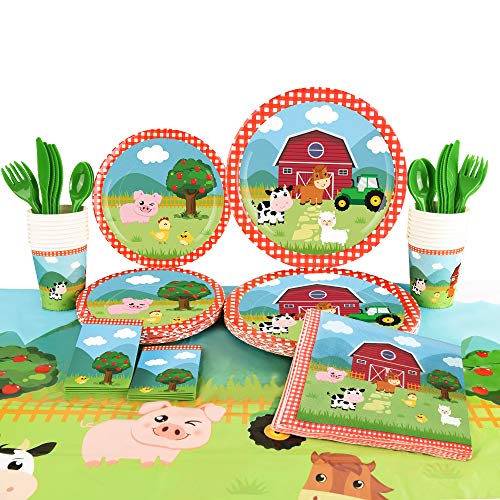 WERNNSAI Bauernhof Party Geschirr Set - Partyzubehör von Thema Bauernhoftiere für Kinder Geburtstag Babydusche… – Bild 7