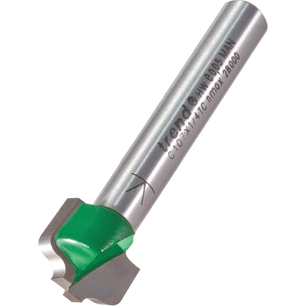 Trend CraftPro Small Ogee Panel Router Cutter Bit, 1/4 Inch Shank, 2mm Radius, 12.7mm Cut Diameter & 9.5mm Cut Length, Tungsten Carbide Tipped, C107X1/4TC, Silver