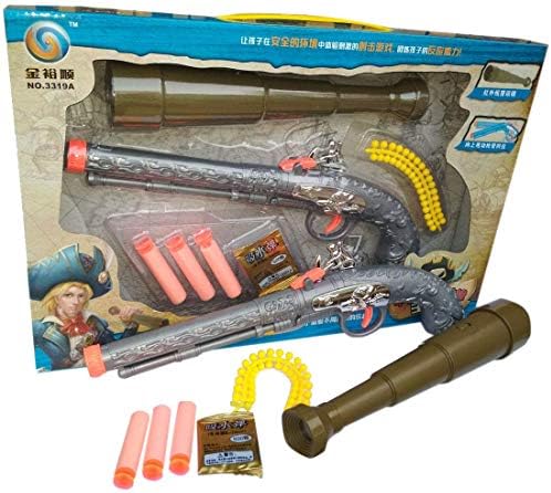 Ikarus Pirate Toy Gun Set - 3 in 1 Mode - Crystal Bullets , BB Bullets, Foam Darts