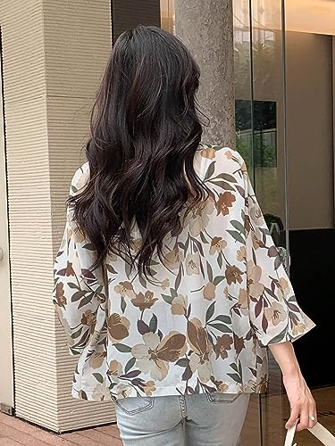 TOPLOT Women's Front Open Floral Printed Shrug Top Regular Fit (Shrug-5148-Yellow-XXL) 3