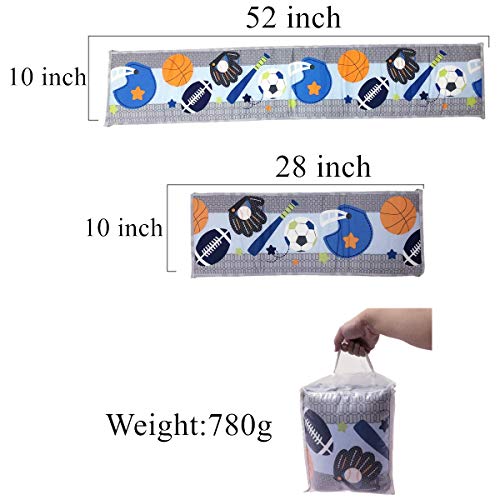 Amomo Crib Bumpers Breathable Baby Bumper Pads 4 Piece for Baby Girl Boy (Blue-Balls) - Thumbnail 2