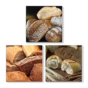 3 Piece Canvas Wall Art for Living Room Bedroom Home Artwork Foods Paintings Ready to Hang - 12"x12"x3 Panels