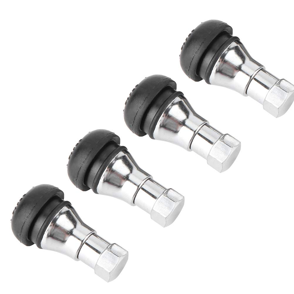 EBTOOLS Tire Valve Stem Caps,Aluminum Alloy Rubber Tubless Wheel Tyre Dustproof Styling Decoration Cover