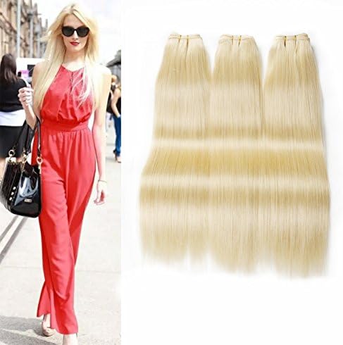 Grace Plus Brazilian Blonde Hair Honey Blonde Human Hair Extensions Straight Hair 3 Bundles 613# Color(16 18 20)