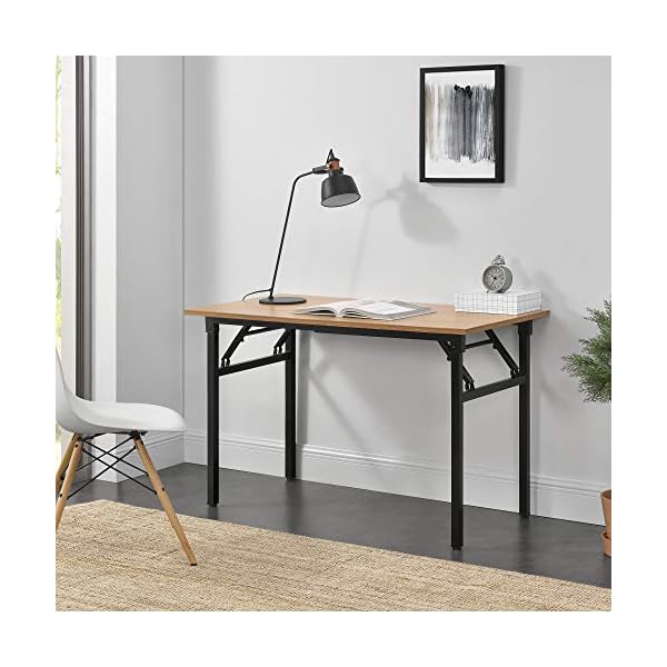 Neuhaus Klapptisch - 120 x 60 x 75-76,4cm Schreibtisch BÃ¼rotisch Computertisch Tisch Klappbar Buche/Schwarz – Bild 3
