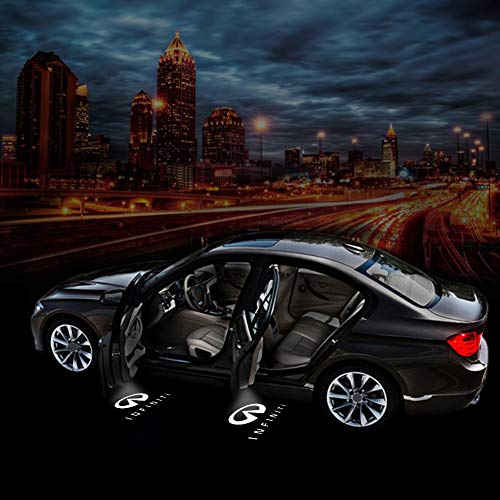 Aukur 2-pc Set Car LED Door Logo Projector Ghost Shadow Lights Direct Replacement Welcome Lamp for Infiniti Q50 Q70 QX70 QX50 EX FX G M Series