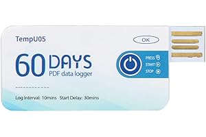 TempU05 Single Use Temperature Data Logger Disposable USB Temperature Recorder PDF Report for Food Drugs Chemical Products(Te
