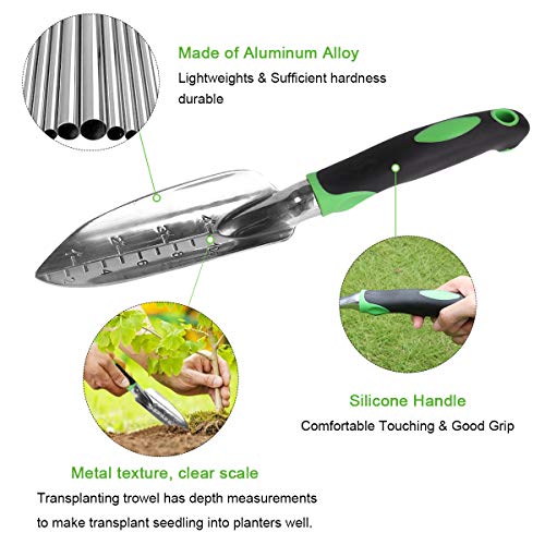 PADRAM Garden Tool Set 12 Piece Heavy Duty Garden Tool Kit for Planting Aluminum Outdoor Garden Hand Tool with Garden Tote Bag Weeder and Hand Trowel Gardening Tools Set Gift for Women Men