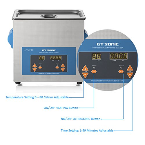 GT SONIC Digital Ultrasonic Cleaner 6L with Adjustable Timer and