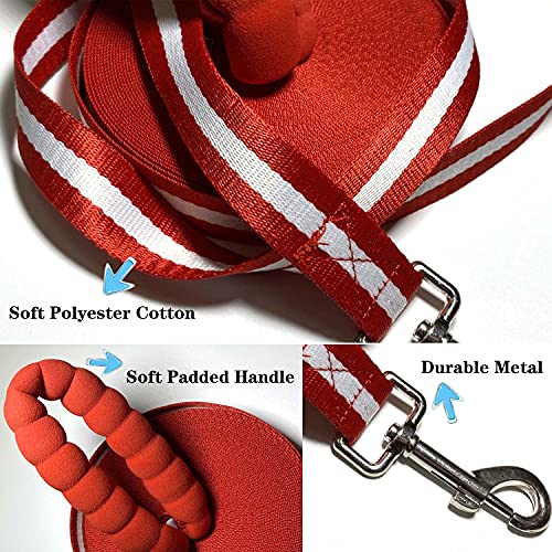 Dog Training Lead, Long Dog Leash Nylon Dog Recall Leads Long Training Dog Leash for Camping Tracking Training Obedience Backyard Play, Strong Lead Leash for Dog Comfortable Padded Handle (15m/50ft)