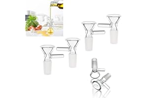 DBMWYY 6 Pack Glass Funnels - 14mm - Ideal for Labs, Homes & Kitchens - Durable Glass Funnels SetGlass Oil and Vinegar Pourers Set, Funnel Shaped Bottles with Stoppers