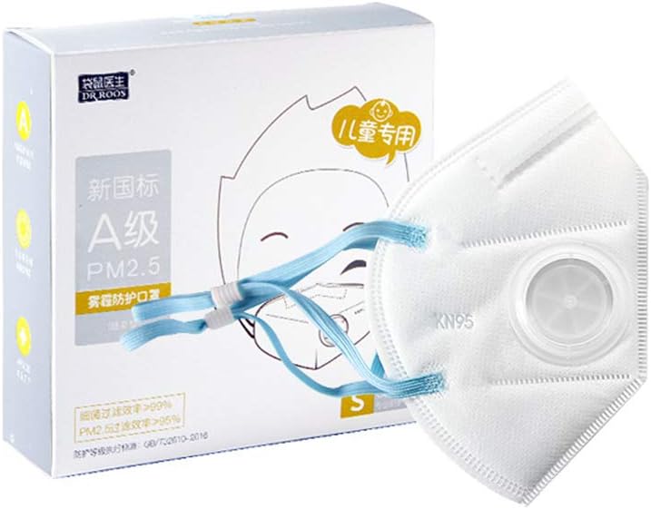 N95 Mask, Dust Cover with Filter for Excellent Respiratory Protection, Dust Mask for Adults and Children (Three Packs Per Box),White,S