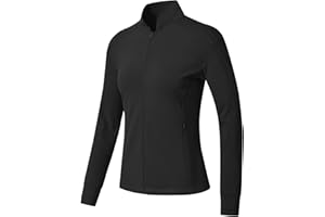 BGOWATU Women's Workout Jacket Lightweight Zip up Running Athletic Jackets with Thumb Holes