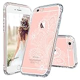 iPhone 6 Case, iPhone 6 Slim Case, MOSNOVO White Floral Henna Paisley Flower Clear Design Transparent Plastic Hard with Soft TPU Bumper Protective Back Case Cover for Apple iPhone 6/6s (4.7 Inch)