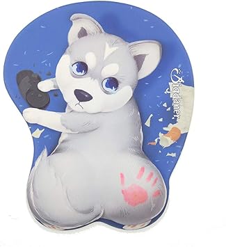 Amazon Com Cartoon Husky 3d Mousepad Siberian Husky Non Slip Anime Big Butt Mouse Pad With Wrist Support Gel Mouse Mat For Computer Office Products