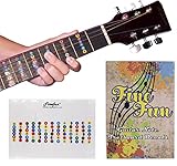 Guitar Fretboard Note Decals Fingerboard Frets Map Sticker for Beginner Learner Practice Fit 6 Strings Acoustic Electric Guitar FineFun(Transparent)