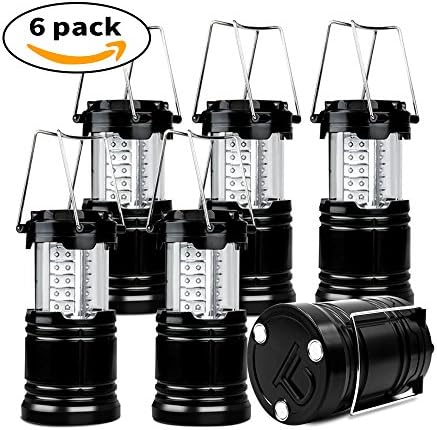 xtf2015 Camping Lantern, Super Bright Portable Outdoor LED Lantern with Magnet Base, Water Resistant Camping Lamp Suitable for Hiking, Fishing, Emergency (Black, Collapsible)