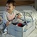 Baby Diaper Caddy Organizer by Devray | Nursery Storage Bin | Grey Leather Pu Handles and Top Trim with 5 Compartments