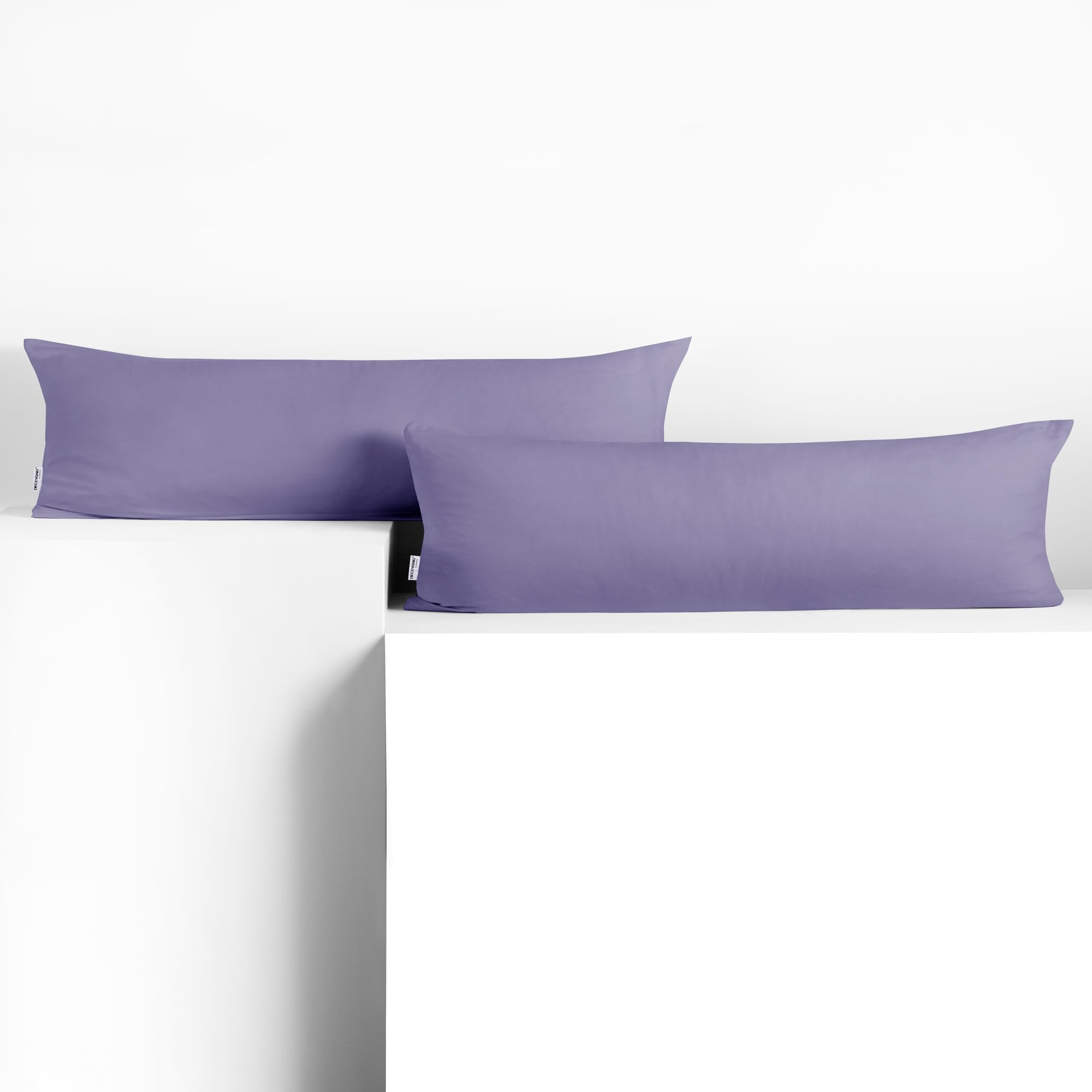 DecoKing 2 x Pillowcases 20 x 120 cm Jersey Cotton Zip Lavender Amber