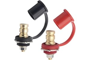 1 PC Battery Charger Post 3/8" Studs 250A 12V DC Power Junction Terminal Block with Red/Black Cap for Cars, Trucks, Boats, AT